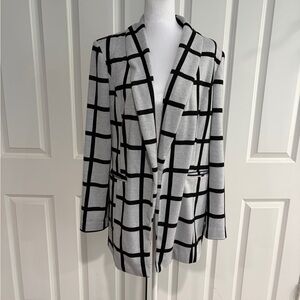 Bagatelle Black and White Grid Blazer